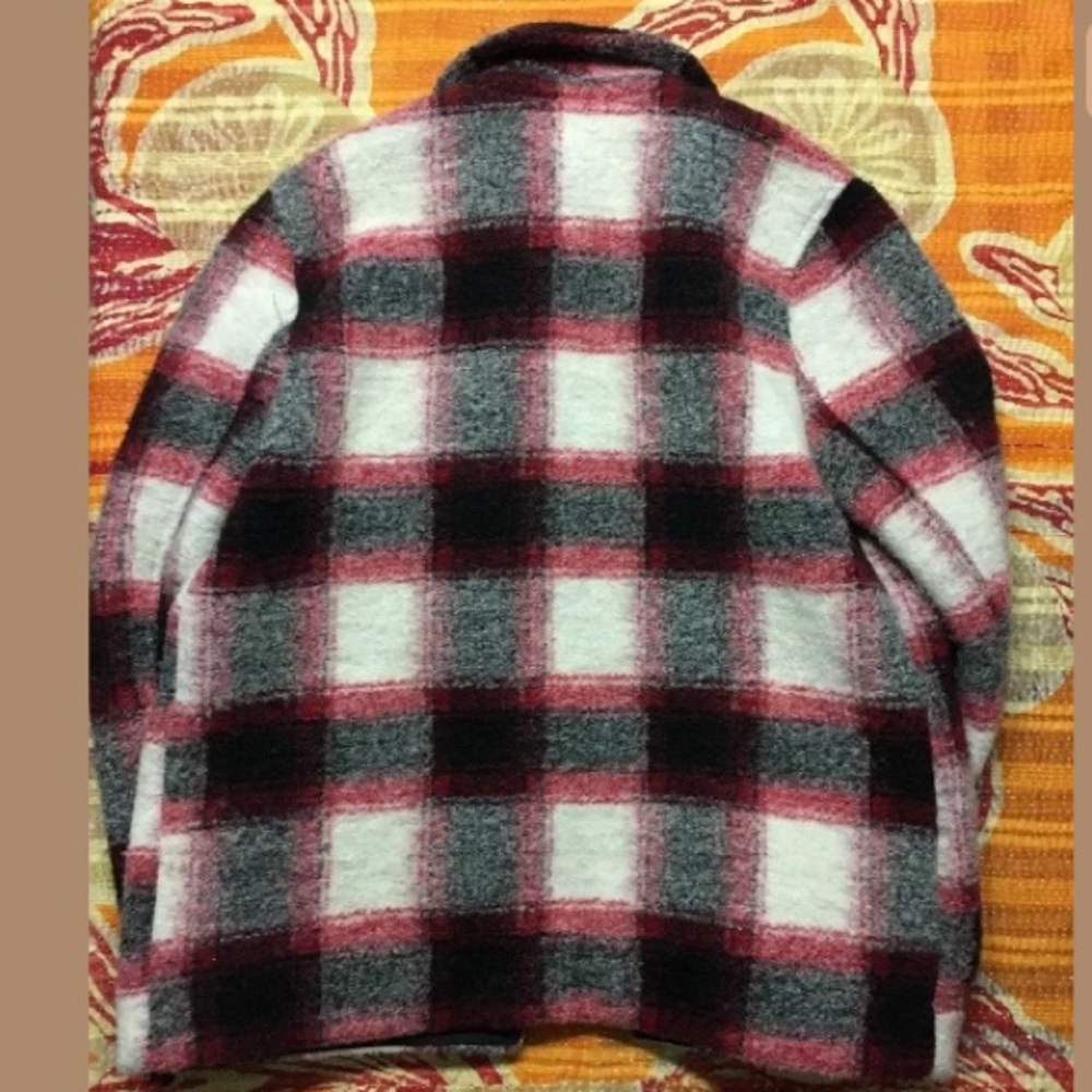Forever 21 Wool Plaid Jacket Coat Sz Medium - Picture 7 of 8